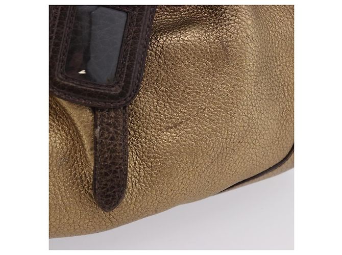 Borsa a mano PRADA in pelle tono oro Auth yk20860V - vista 2