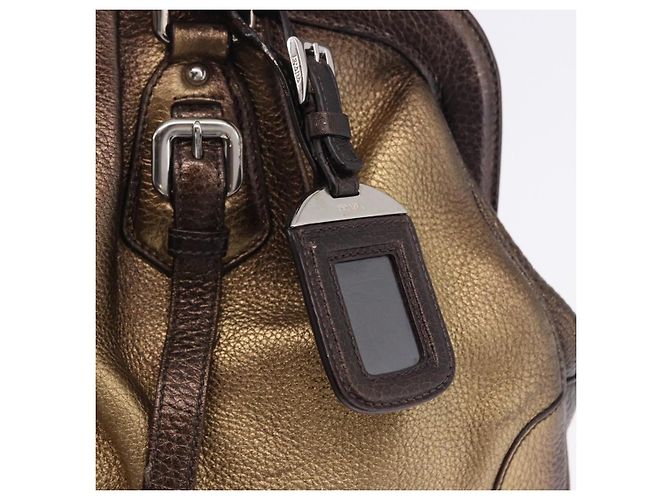 Borsa a mano PRADA in pelle tono oro Auth yk20860V - vista 20