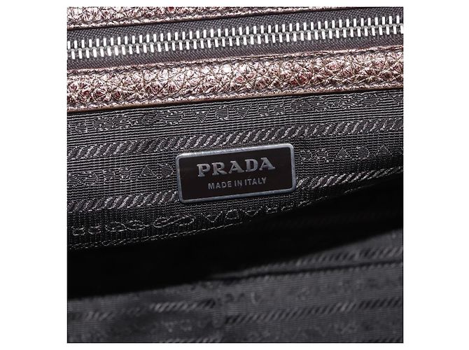 Borsa a mano PRADA in pelle tono oro Auth yk20860V - vista 23