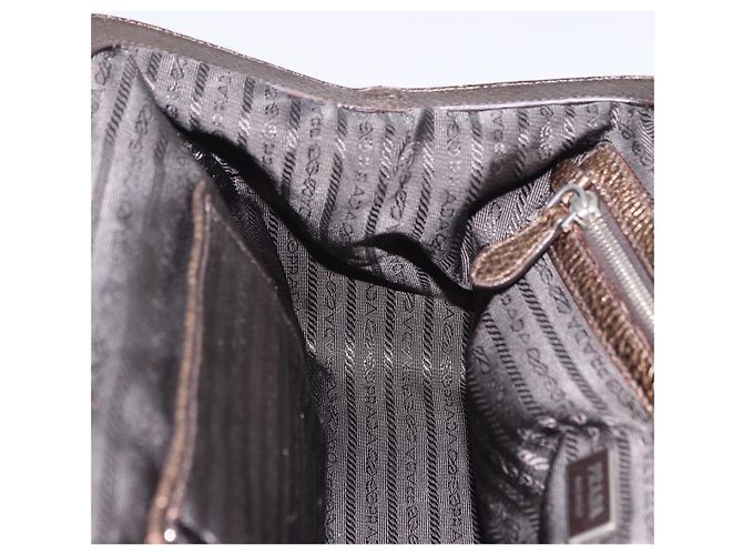 Borsa a mano PRADA in pelle tono oro Auth yk20860V - vista 25