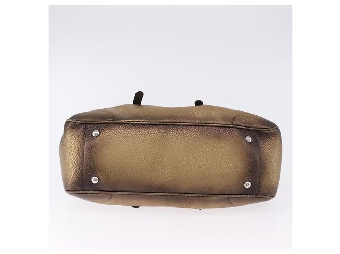 Borsa a mano PRADA in pelle tono oro Auth yk20860V - vista 6