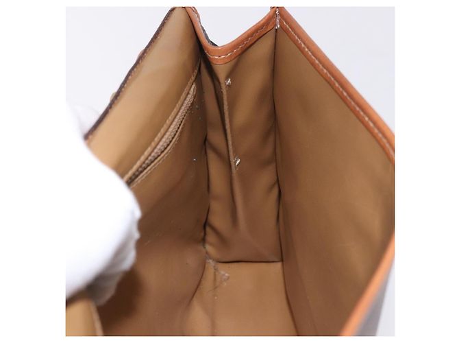 Céline Borsa a tracolla CELINE Macadam Canvas PVC Leather Brown Gold Auth ka5827 Marrone D'oro - vista 19