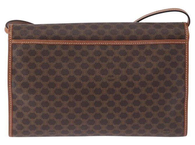 Céline Borsa a tracolla CELINE Macadam Canvas PVC Leather Brown Gold Auth ka5827 Marrone D'oro - vista 2