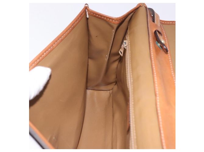 Céline Borsa a tracolla CELINE Macadam Canvas PVC Leather Brown Gold Auth ka5827 Marrone D'oro - vista 20