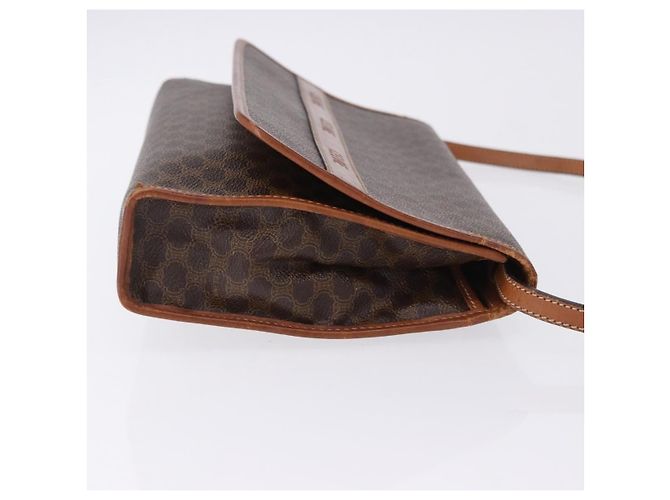 Céline Borsa a tracolla CELINE Macadam Canvas PVC Leather Brown Gold Auth ka5827 Marrone D'oro - vista 3