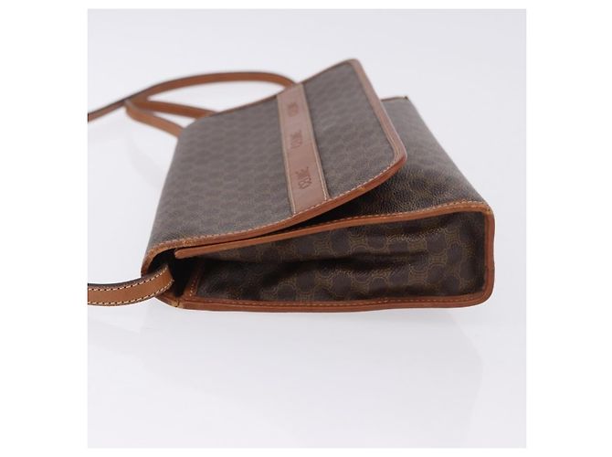 Céline Borsa a tracolla CELINE Macadam Canvas PVC Leather Brown Gold Auth ka5827 Marrone D'oro - vista 4
