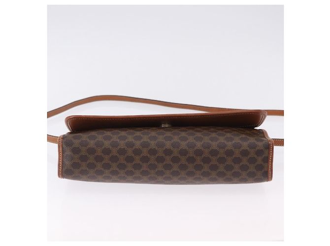 Céline Borsa a tracolla CELINE Macadam Canvas PVC Leather Brown Gold Auth ka5827 Marrone D'oro - vista 5