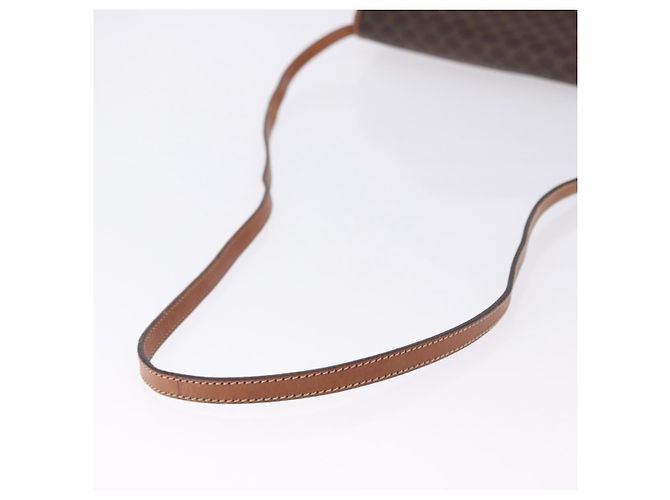 Céline Borsa a tracolla CELINE Macadam Canvas PVC Leather Brown Gold Auth ka5827 Marrone D'oro - vista 7