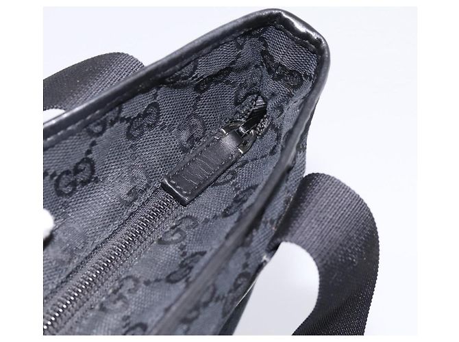 Borsa Tote GUCCI GG Canvas Nero Argento 019 0402 Auth 197830 - vista 10