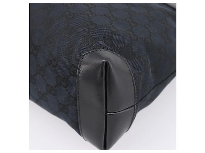 Borsa Tote GUCCI GG Canvas Nero Argento 019 0402 Auth 197830 - vista 16