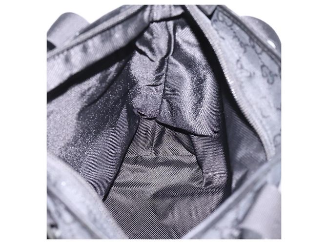 Borsa Tote GUCCI GG Canvas Nero Argento 019 0402 Auth 197830 - vista 19