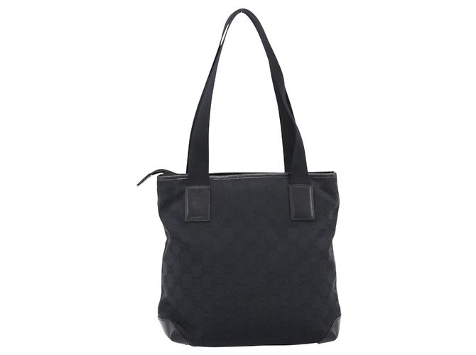 Borsa Tote GUCCI GG Canvas Nero Argento 019 0402 Auth 197830 - vista 2