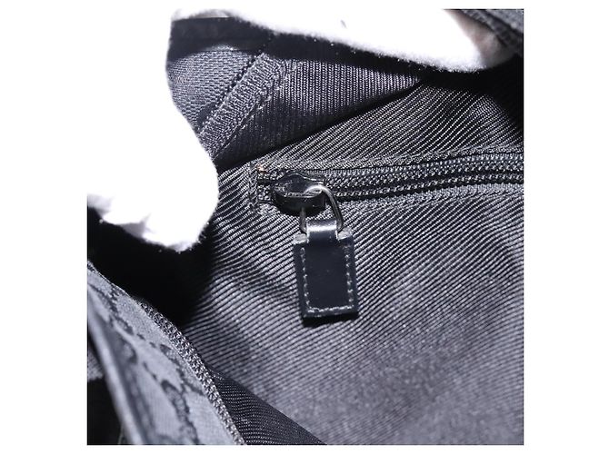 Borsa Tote GUCCI GG Canvas Nero Argento 019 0402 Auth 197830 - vista 21