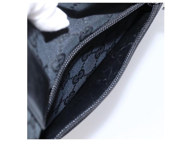 Borsa Tote GUCCI GG Canvas Nero Argento 019 0402 Auth 197830 - vista 23