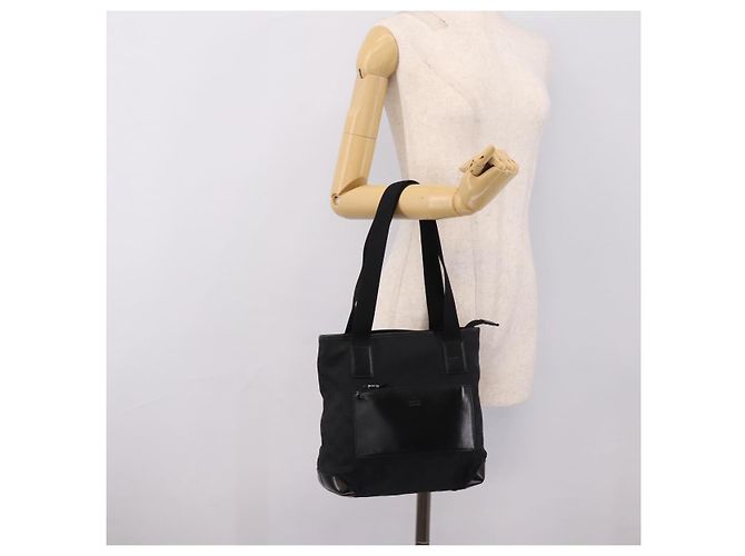 Borsa Tote GUCCI GG Canvas Nero Argento 019 0402 Auth 197830 - vista 24