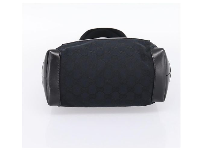 Borsa Tote GUCCI GG Canvas Nero Argento 019 0402 Auth 197830 - vista 5