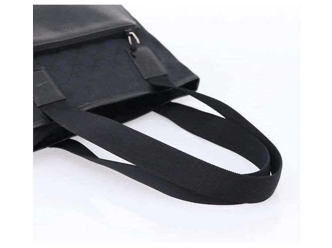 Borsa Tote GUCCI GG Canvas Nero Argento 019 0402 Auth 197830 - vista 7