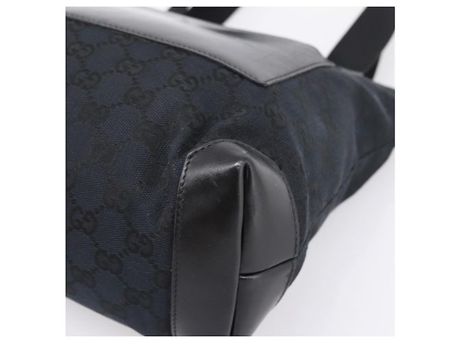Borsa Tote GUCCI GG Canvas Nero Argento 019 0402 Auth 197830 - vista 8