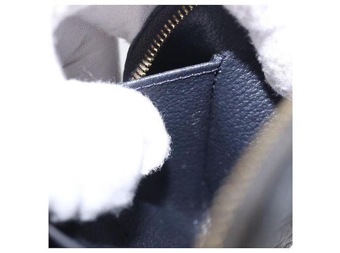 LOUIS VUITTON Monogram Empreinte Pochette Cosmetic PM Navy M69413 LV Auth ka5873 Blu navy - vista 12