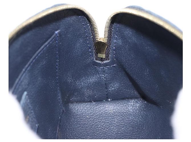 LOUIS VUITTON Monogram Empreinte Pochette Cosmetic PM Navy M69413 LV Auth ka5873 Blu navy - vista 18