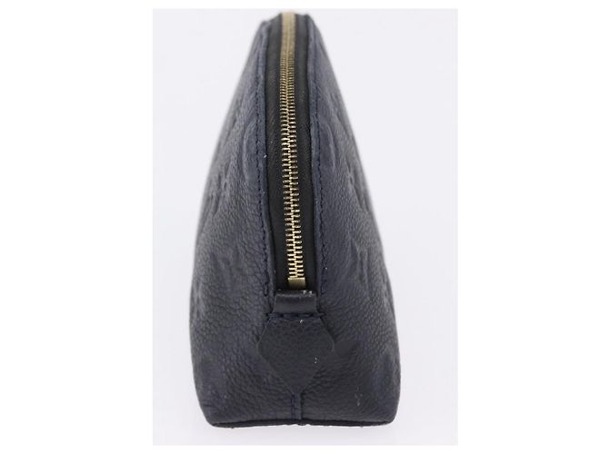 LOUIS VUITTON Monogram Empreinte Pochette Cosmetic PM Navy M69413 LV Auth ka5873 Blu navy - vista 3