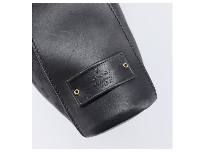 Borsa a tracolla GUCCI GG Canvas Nera Tono Oro 91761 Auth 198480A Nero - vista 10