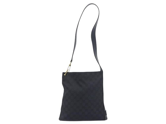 Borsa a tracolla GUCCI GG Canvas Nera Tono Oro 91761 Auth 198480A Nero - vista 13