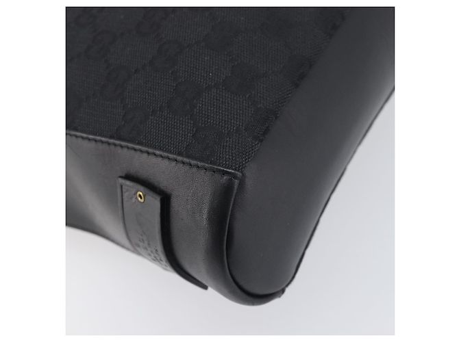 Borsa a tracolla GUCCI GG Canvas Nera Tono Oro 91761 Auth 198480A Nero - vista 16
