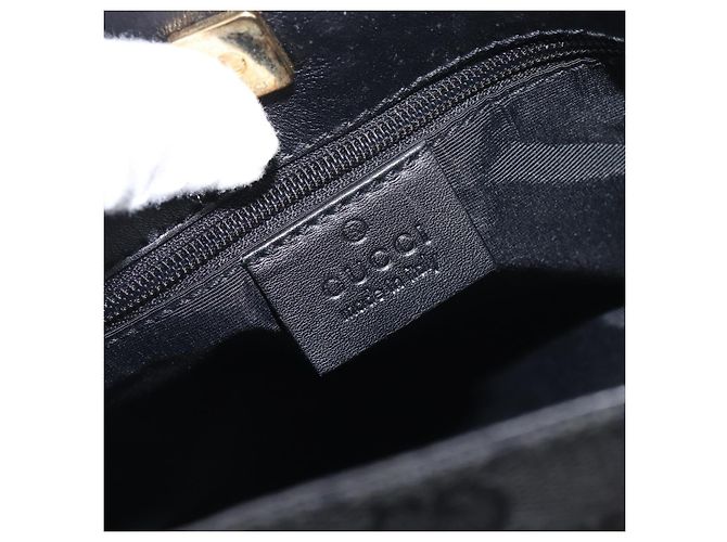 Borsa a tracolla GUCCI GG Canvas Nera Tono Oro 91761 Auth 198480A Nero - vista 17