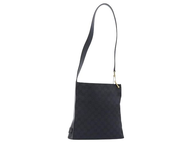Borsa a tracolla GUCCI GG Canvas Nera Tono Oro 91761 Auth 198480A Nero - vista 2