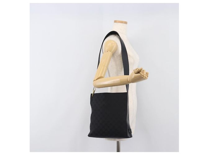 Borsa a tracolla GUCCI GG Canvas Nera Tono Oro 91761 Auth 198480A Nero - vista 22