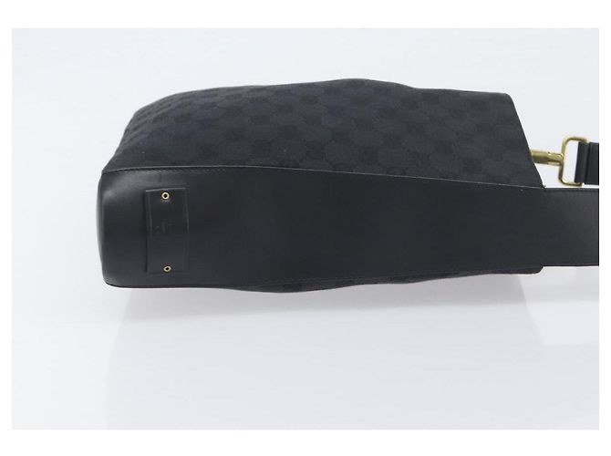 Borsa a tracolla GUCCI GG Canvas Nera Tono Oro 91761 Auth 198480A Nero - vista 3