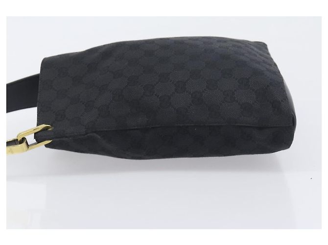 Borsa a tracolla GUCCI GG Canvas Nera Tono Oro 91761 Auth 198480A Nero - vista 4