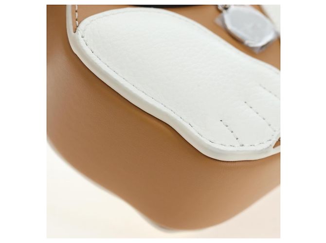 Borsa a tracolla Christian Dior in pelle beige argento Auth 197440SM - vista 15