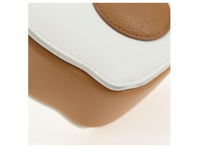 Borsa a tracolla Christian Dior in pelle beige argento Auth 197440SM - vista 17