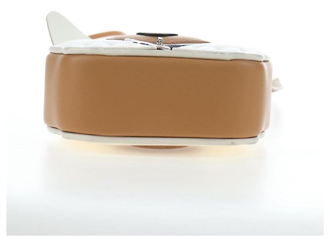 Borsa a tracolla Christian Dior in pelle beige argento Auth 197440SM - vista 5