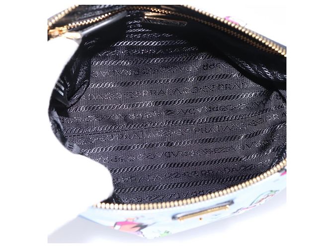 Pouch PRADA Nylon Azzurro Oro Auth 200256A D'oro Blu chiaro - vista 10