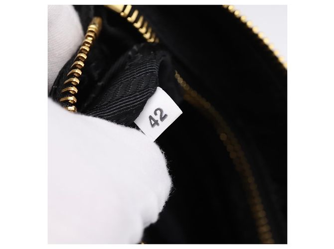 Pouch PRADA Nylon Azzurro Oro Auth 200256A D'oro Blu chiaro - vista 12