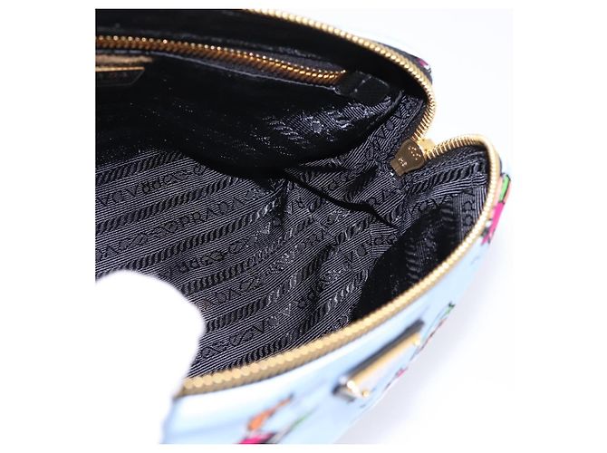 Pouch PRADA Nylon Azzurro Oro Auth 200256A D'oro Blu chiaro - vista 17