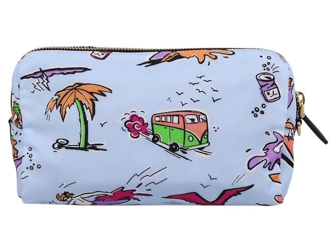 Pouch PRADA Nylon Azzurro Oro Auth 200256A D'oro Blu chiaro - vista 2