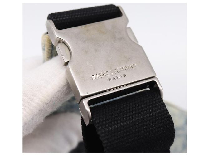 Borsello da vita SAINT LAURENT Canvas Blue Silver Auth ka5910 Argento - vista 10