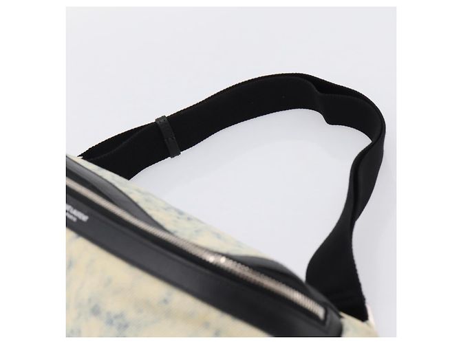 Borsello da vita SAINT LAURENT Canvas Blue Silver Auth ka5910 Argento - vista 14