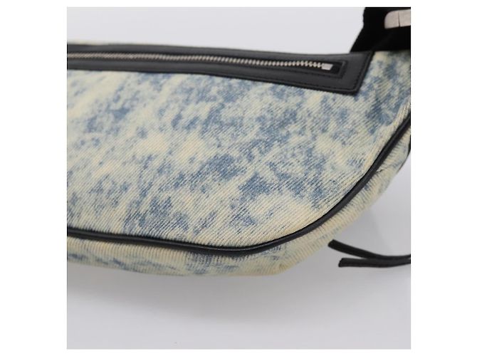Borsello da vita SAINT LAURENT Canvas Blue Silver Auth ka5910 Argento - vista 16