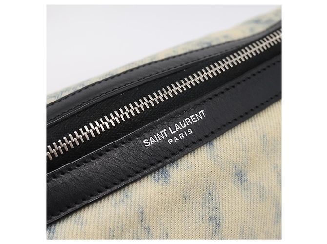 Borsello da vita SAINT LAURENT Canvas Blue Silver Auth ka5910 Argento - vista 18