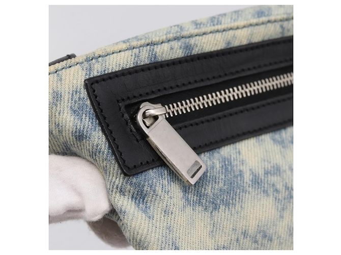 Borsello da vita SAINT LAURENT Canvas Blue Silver Auth ka5910 Argento - vista 23