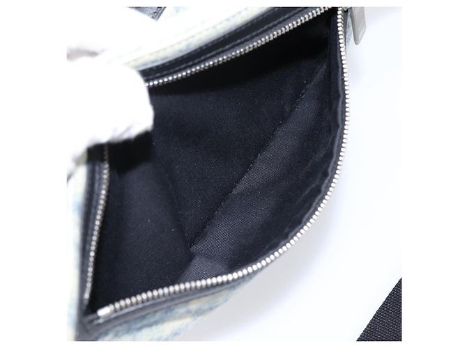 Borsello da vita SAINT LAURENT Canvas Blue Silver Auth ka5910 Argento - vista 24