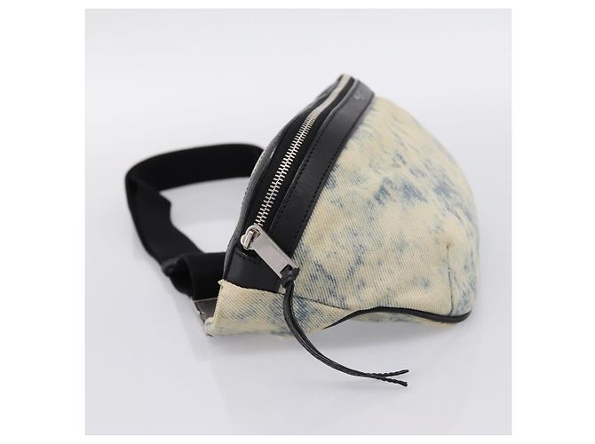Borsello da vita SAINT LAURENT Canvas Blue Silver Auth ka5910 Argento - vista 3