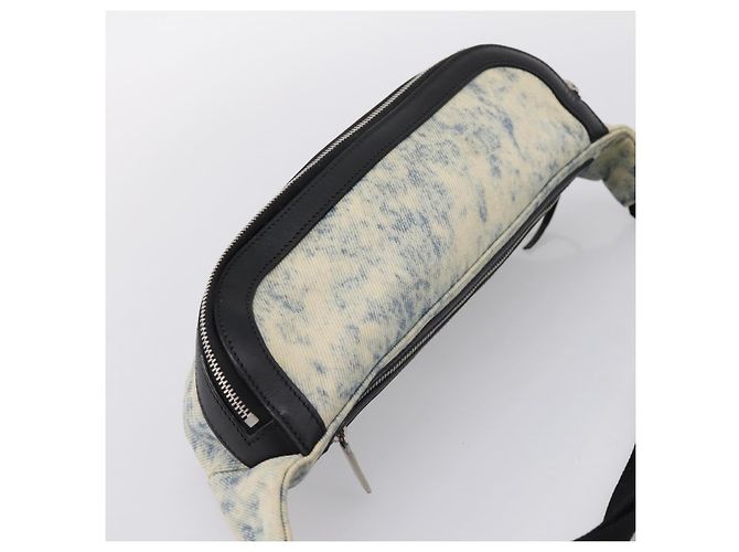 Borsello da vita SAINT LAURENT Canvas Blue Silver Auth ka5910 Argento - vista 6