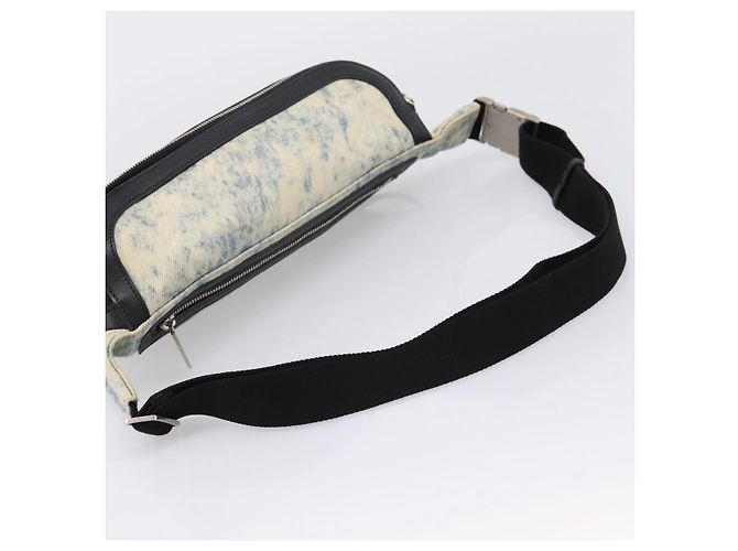 Borsello da vita SAINT LAURENT Canvas Blue Silver Auth ka5910 Argento - vista 7