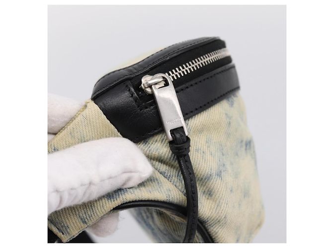 Borsello da vita SAINT LAURENT Canvas Blue Silver Auth ka5910 Argento - vista 9